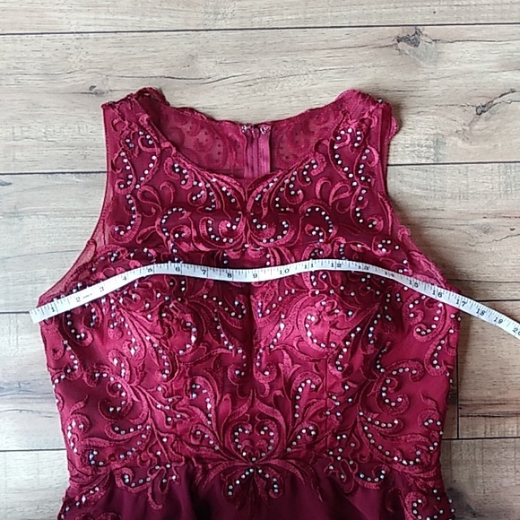 Eureka Fashion Embellished Chiffon A-line Cocktail Mini Dress. Size M - Picture 16 of 17